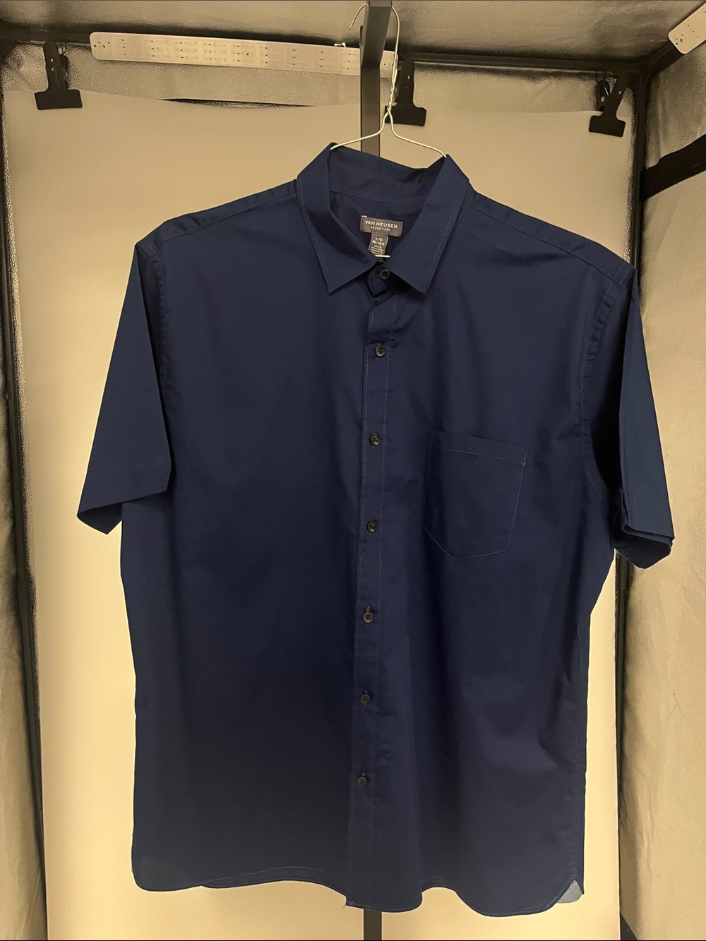 Van Heusen Navy Short-Sleeve Button Down Shirt